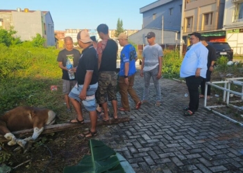 Wakil Ketua Kadin Sultra Yudhianto Mahardika Bagi-bagi Daging Kurban di Hari Raya Idul Adha 1445 H