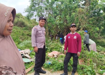 Dipimpin Oleh Lurah, Warga Kelurahan Tobimeita Lakukan Kerja Bakti Ditempat Pemakaman Umum