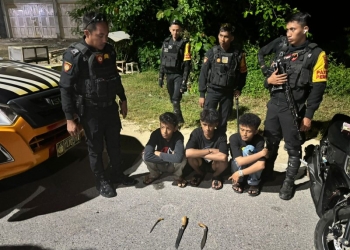 Tim Patroli Polda Sultra Amankan Tiga Pemuda Membawa Sajam saat Konvoi di Anduonohu