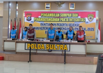 Polda Sultra Gelar Pengambilan Sumpah dan Penandatanganan Pakta Integritas Seleksi PKP
